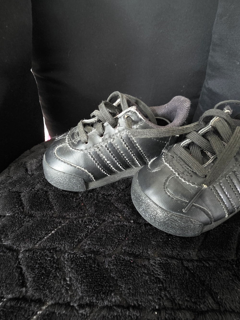adidas Samoa Kids Black Lace-Up Athletic Sneakers